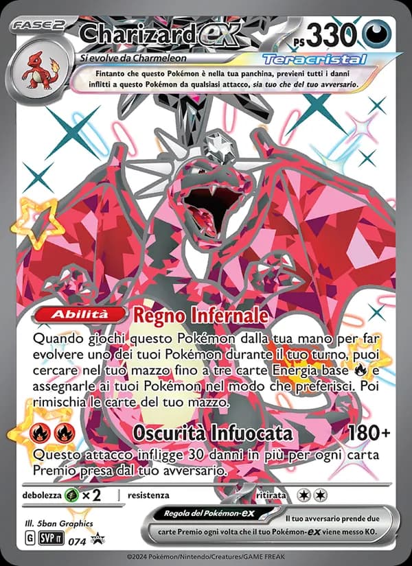 Charizard-ex card in Italian