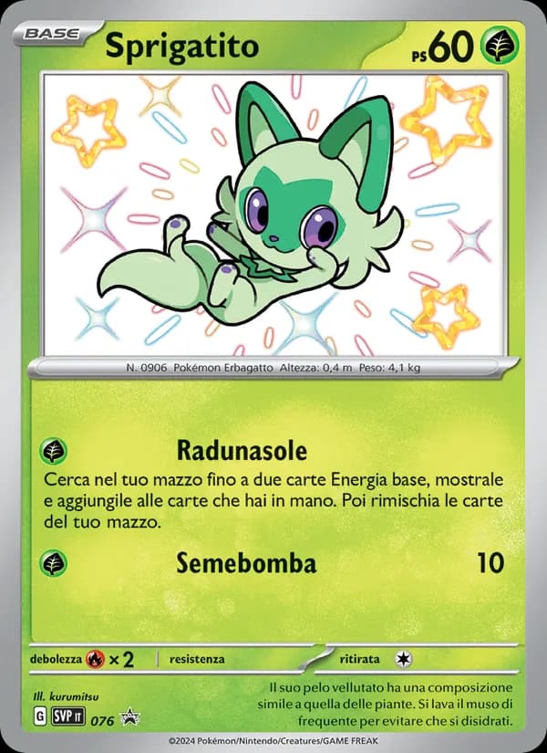 Sprigatito card in Italian