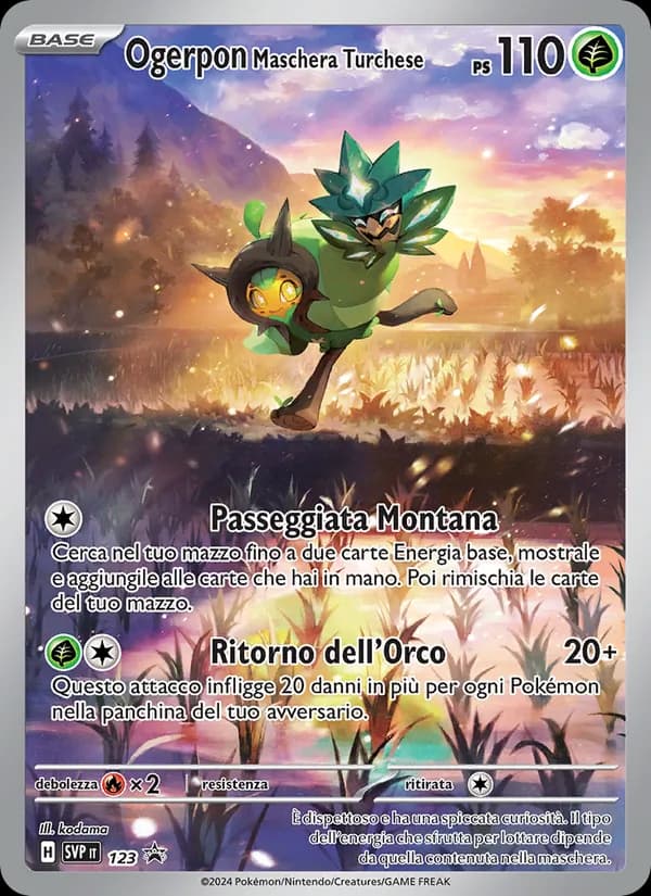 Ogerpon Maschera Turchese card in Italian
