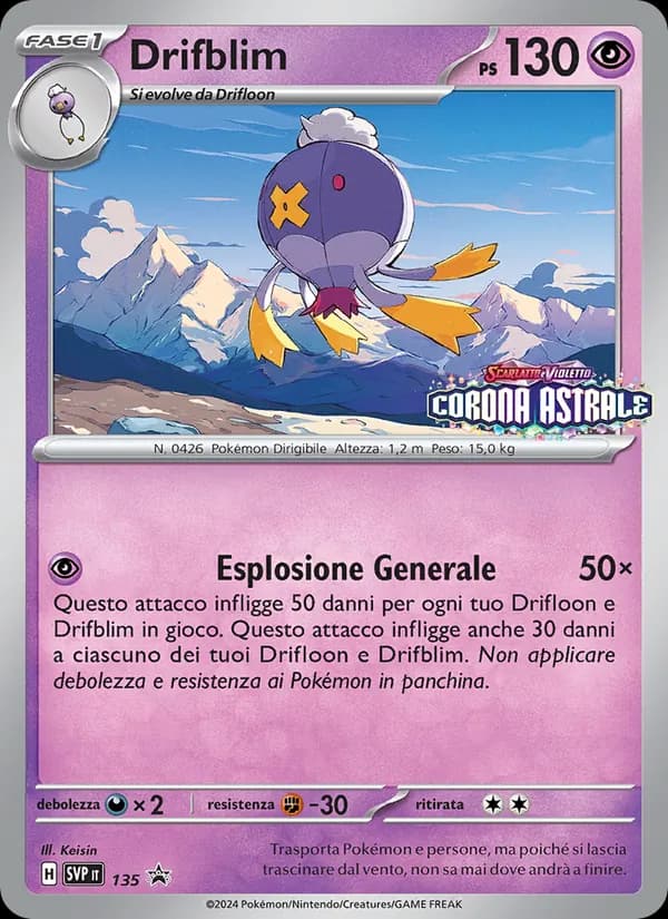 Drifblim card in Italian
