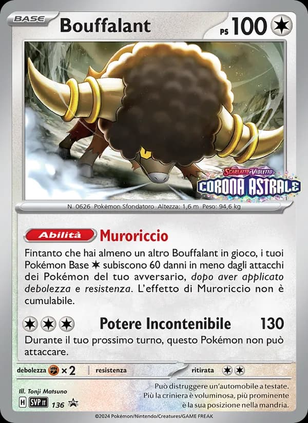 Bouffalant card in Italian