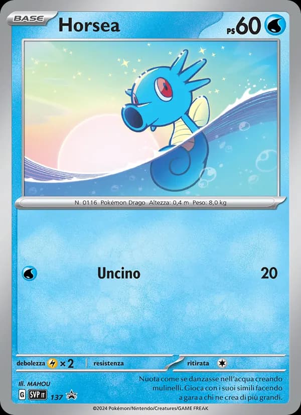 Horsea card in Italian