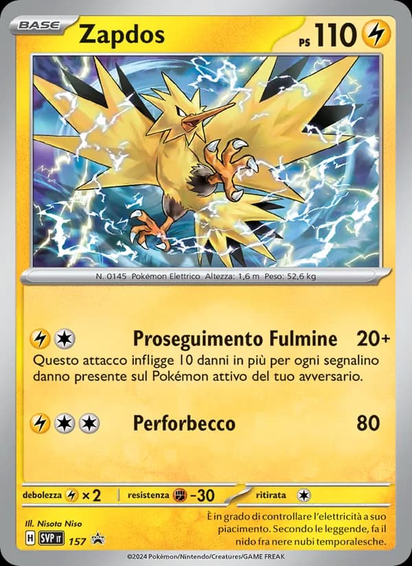 Zapdos card in Italian