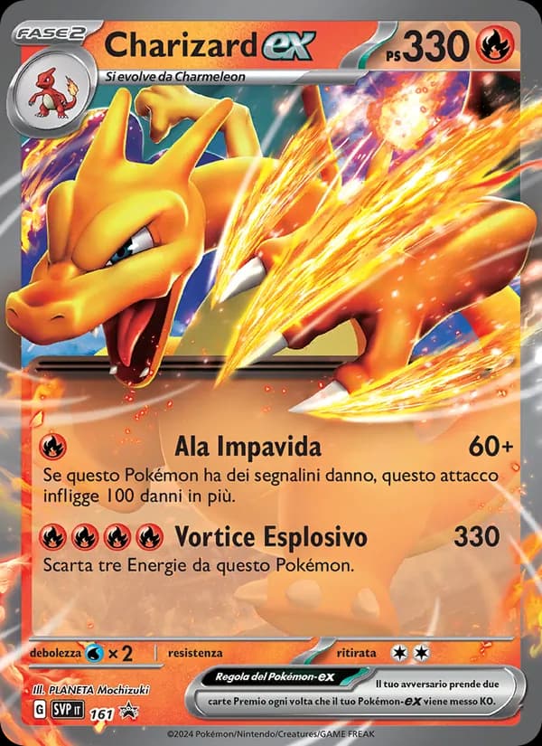 Charizard-ex card in Italian
