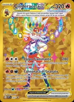 Cinderace-ex card in Italian