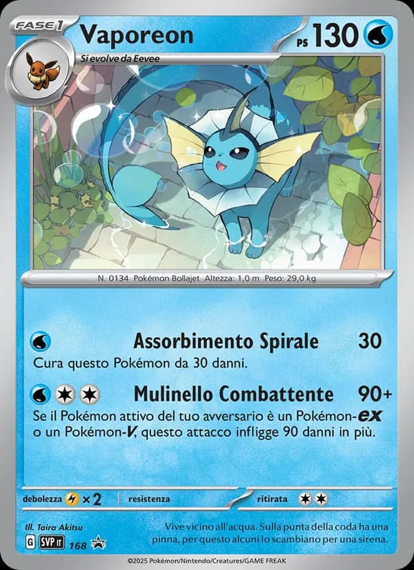 Vaporeon card in Italian