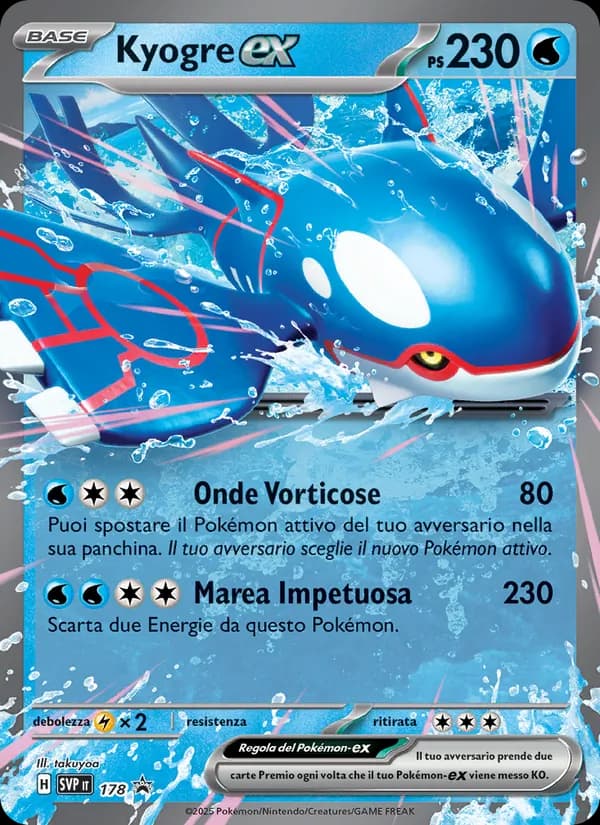 Kyogre-ex card in Italian