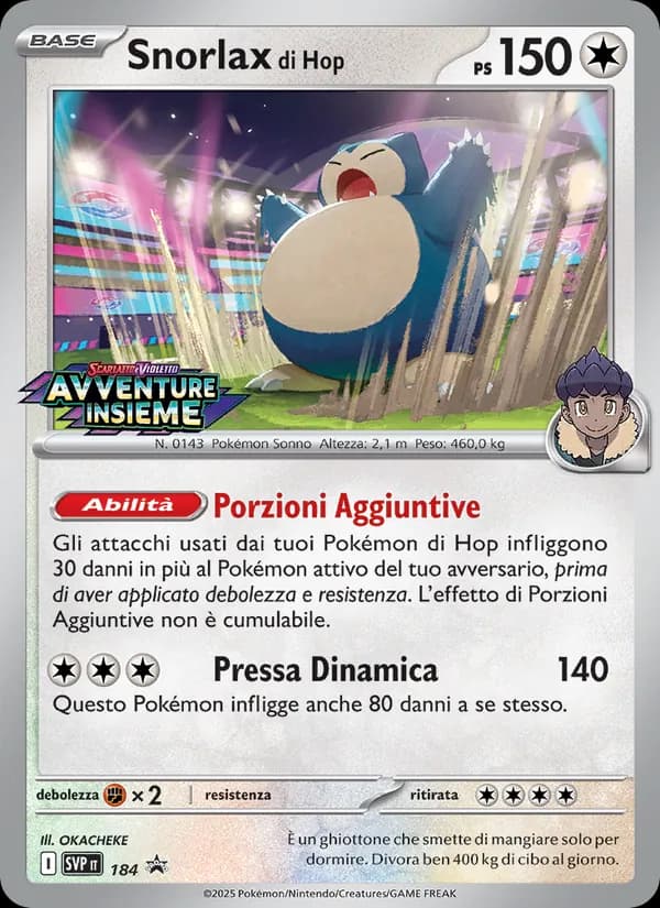 Snorlax di Hop card in Italian