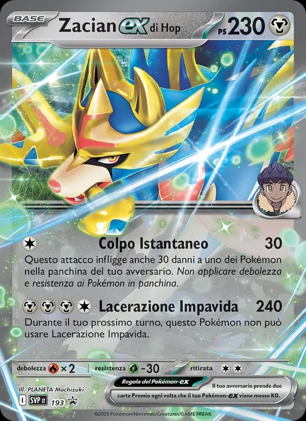 Zacian-ex di Hop card in Italian