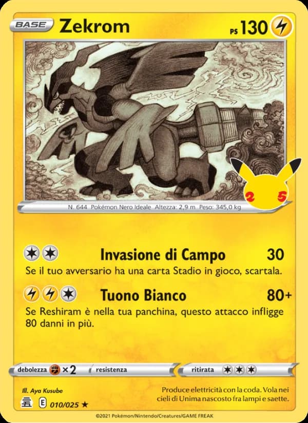Zekrom card in Italian