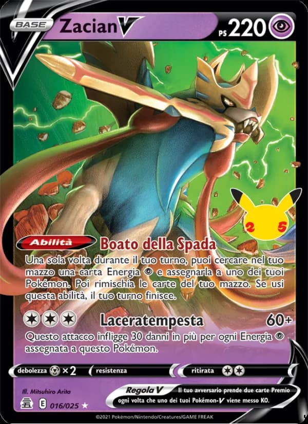 Zacian V card in Italian