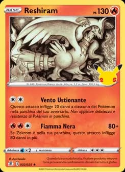 Reshiram card in Italian