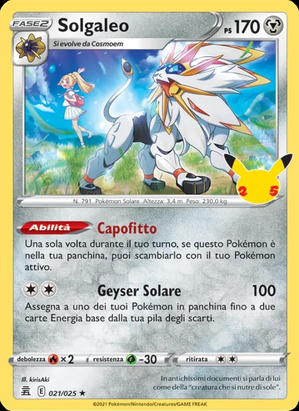 Solgaleo card in Italian