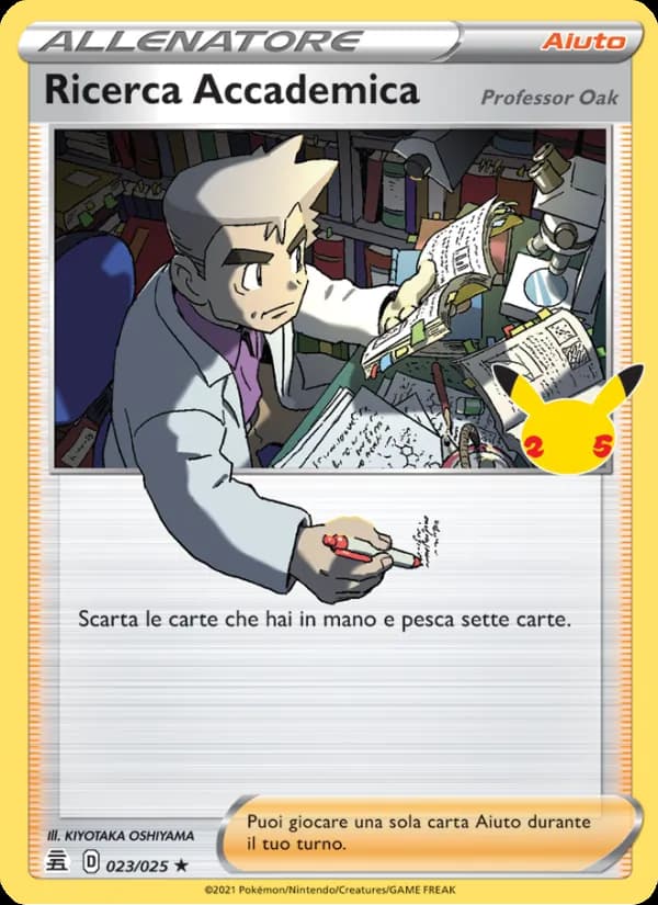 Ricerca Accademica (Professor Oak) card in Italian