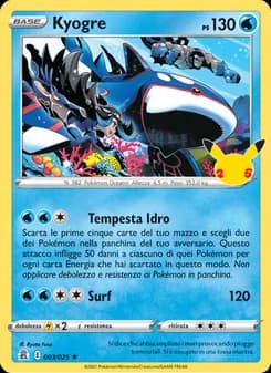 Kyogre card in Italian