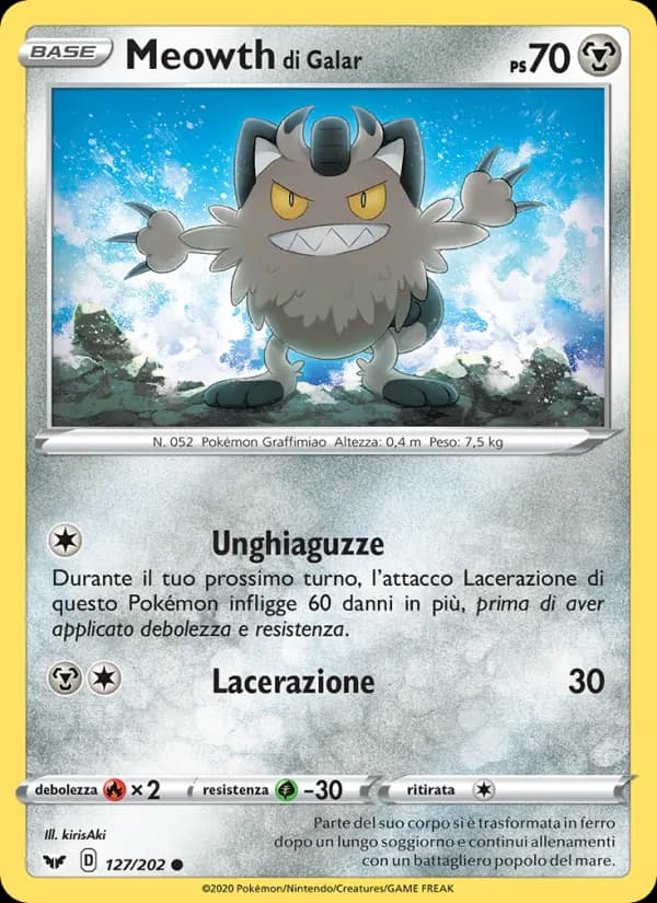 Meowth di Galar card in Italian