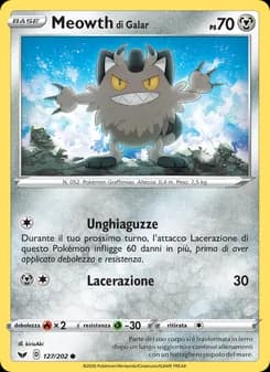 Meowth di Galar card in Italian