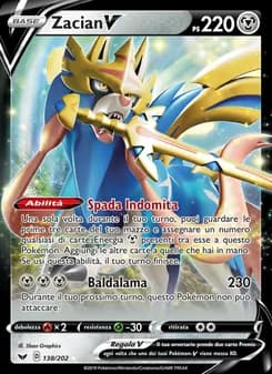 Zacian V card in Italian