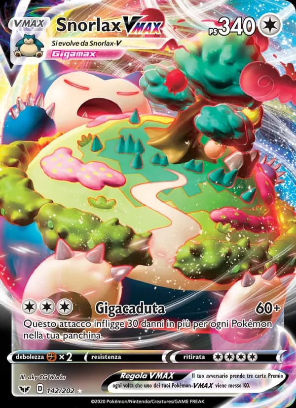 Snorlax VMAX card in Italian