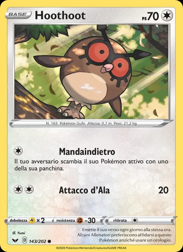 Hoothoot card in Italian