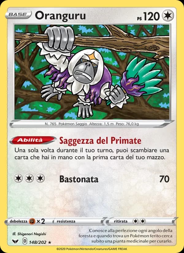 Oranguru card in Italian