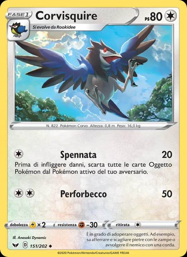 Corvisquire card in Italian