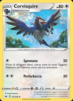 Corvisquire card in Italian
