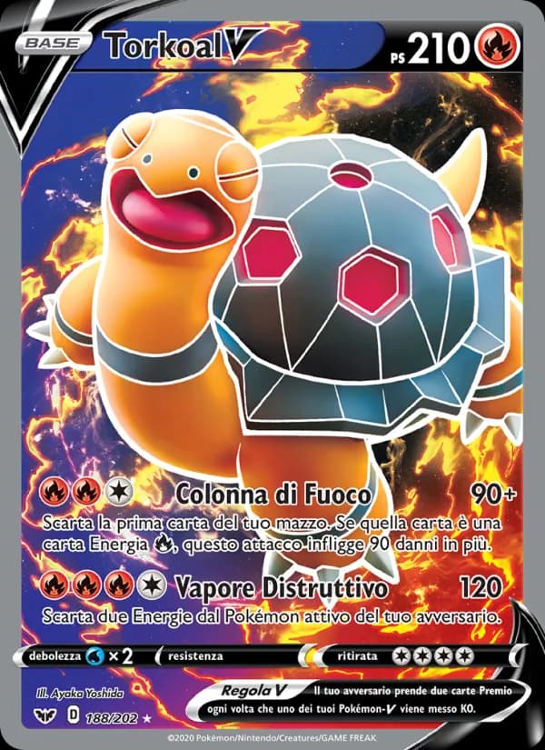Torkoal V card in Italian
