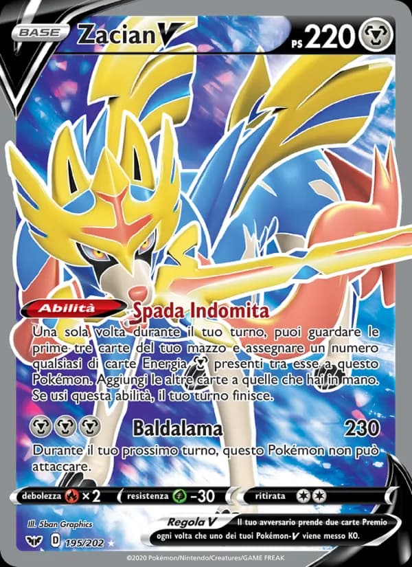 Zacian V card in Italian