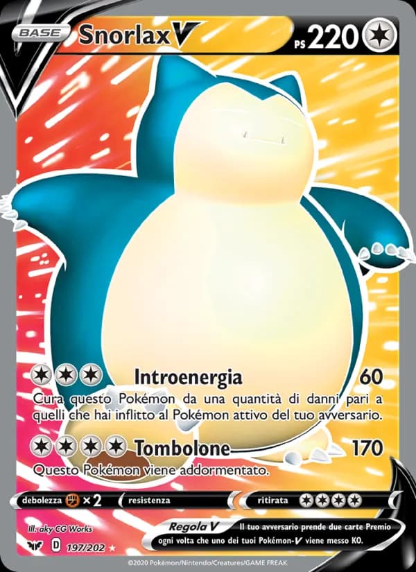 Snorlax V card in Italian