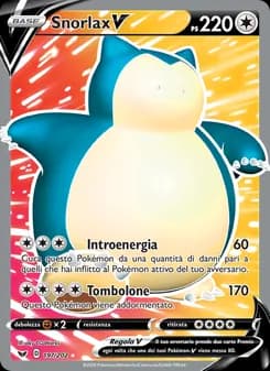 Snorlax V card in Italian