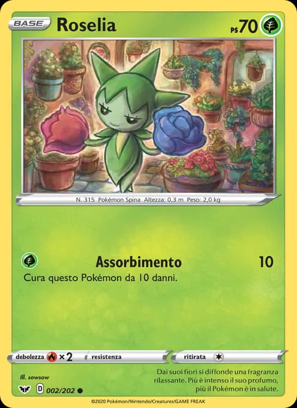 Roselia card in Italian