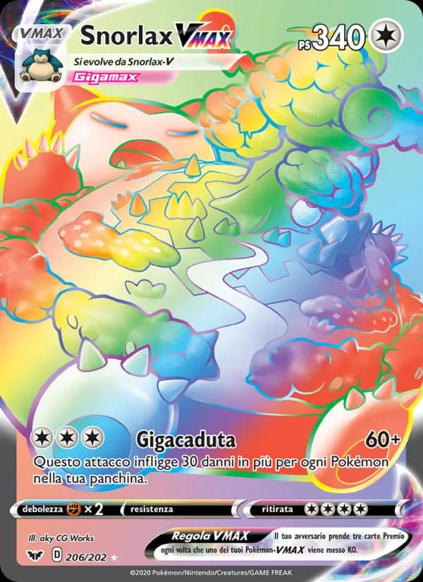 Snorlax VMAX card in Italian