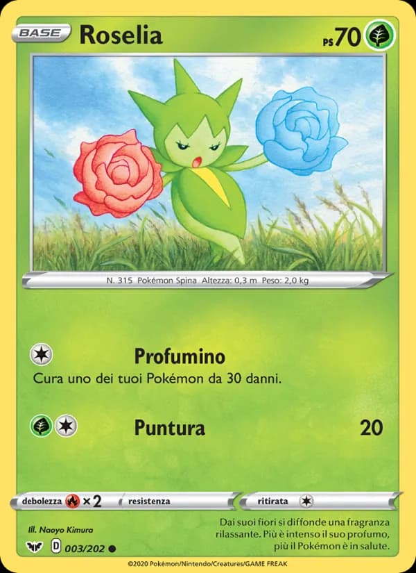 Roselia card in Italian