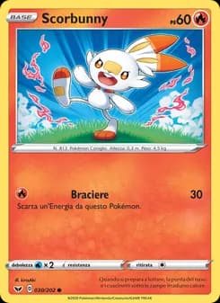 Scorbunny card in Italian