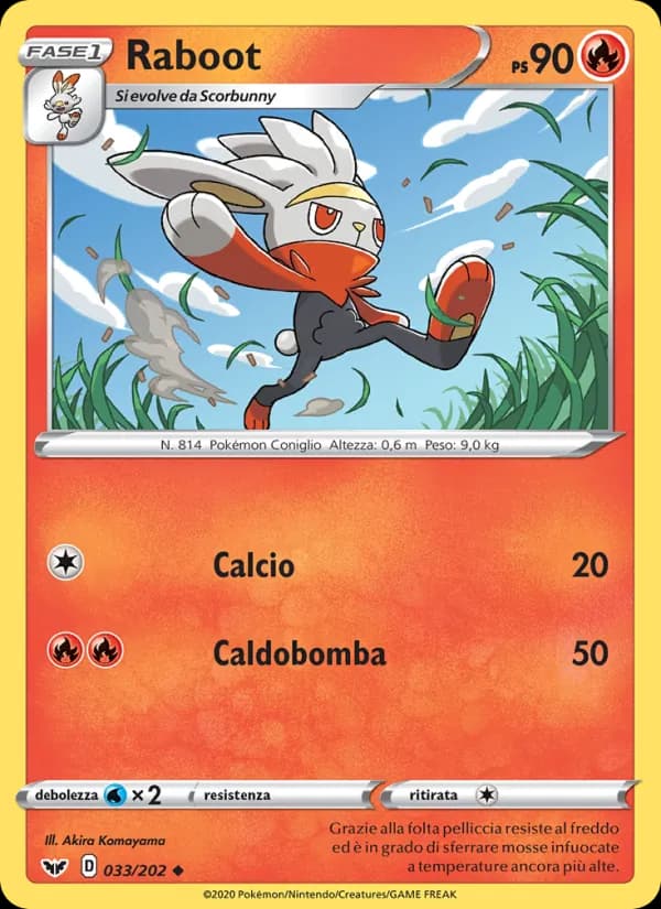 Raboot card in Italian