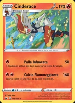 Cinderace card in Italian