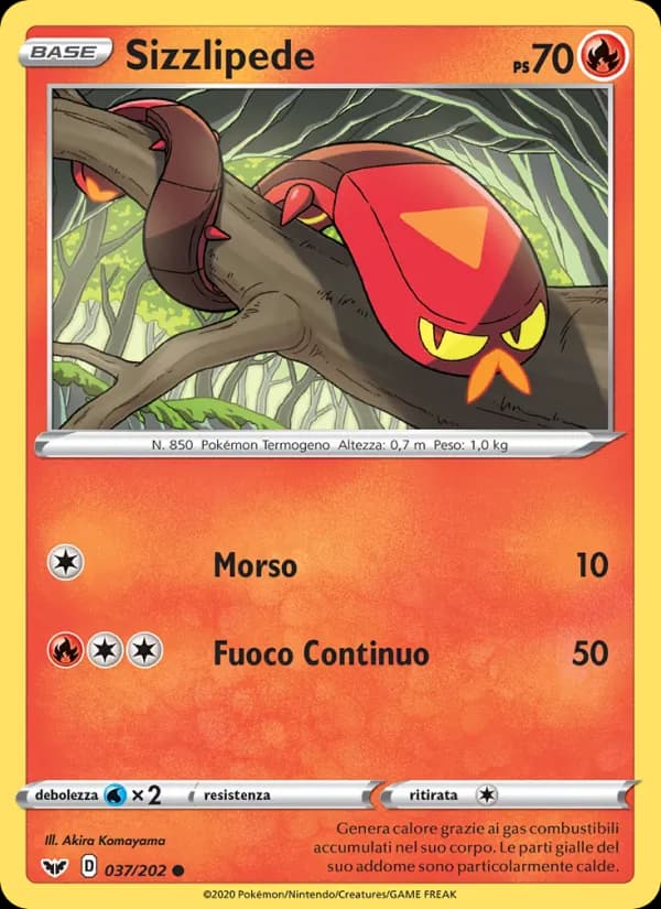 Sizzlipede card in Italian