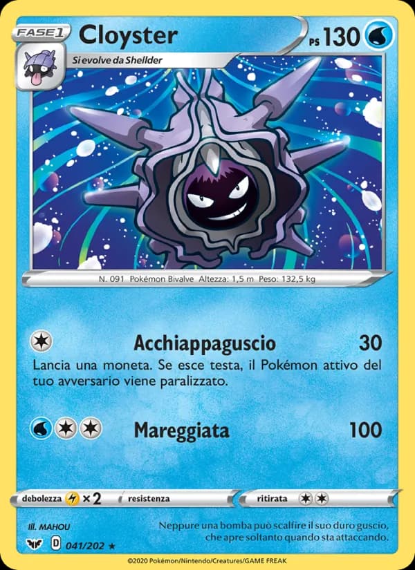 Cloyster card in Italian