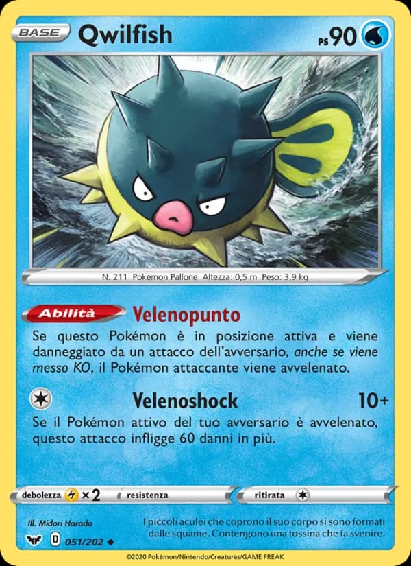 Qwilfish card in Italian