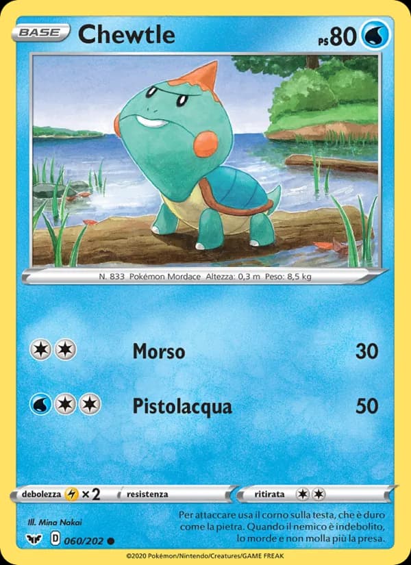 Chewtle card in Italian