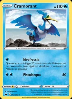 Cramorant card in Italian