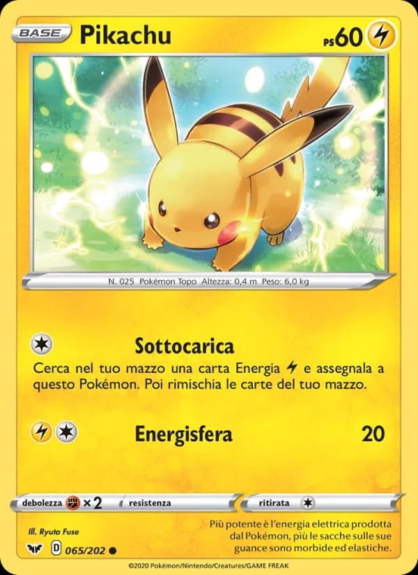 Pikachu card in Italian