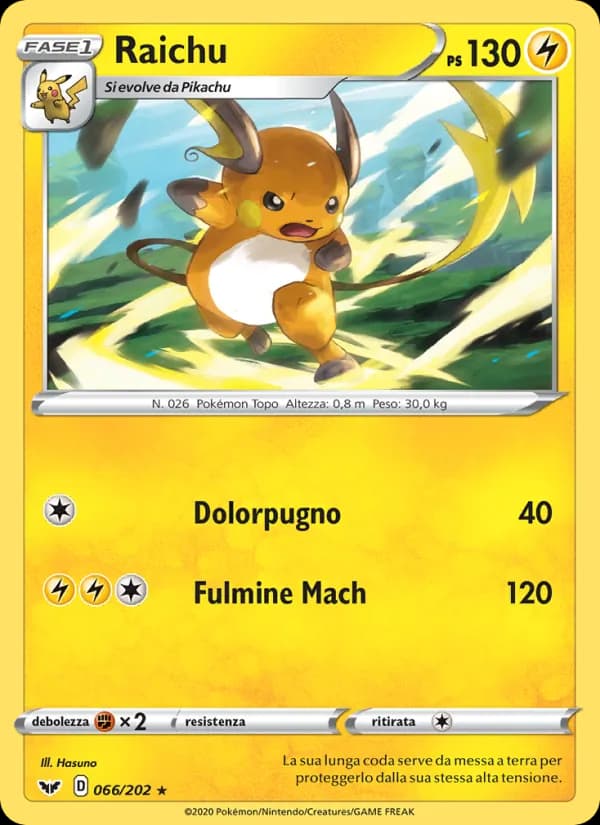 Raichu card in Italian