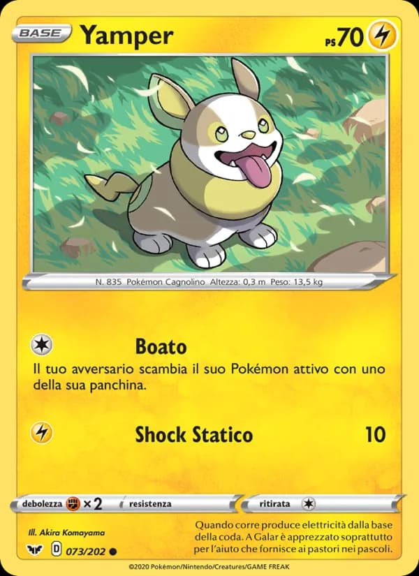Yamper card in Italian