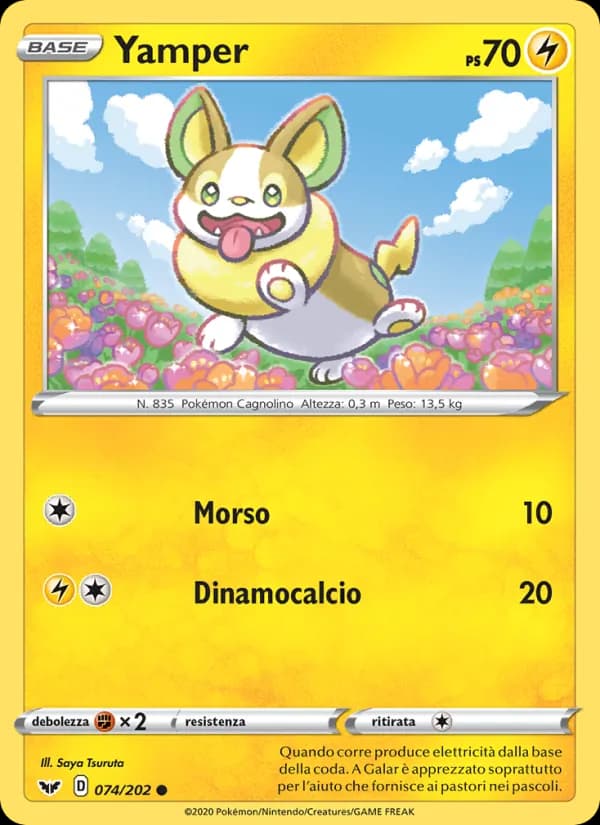 Yamper card in Italian
