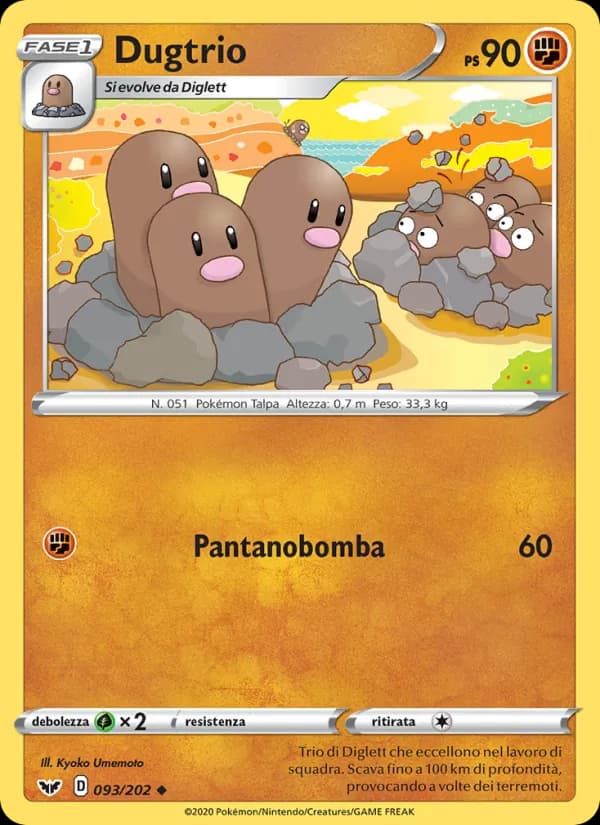 Dugtrio card in Italian