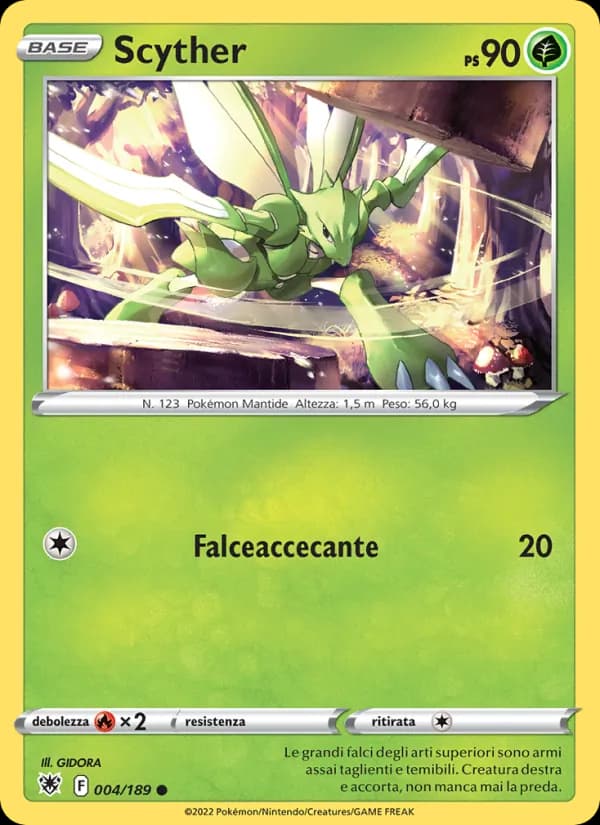 Scyther card in Italian