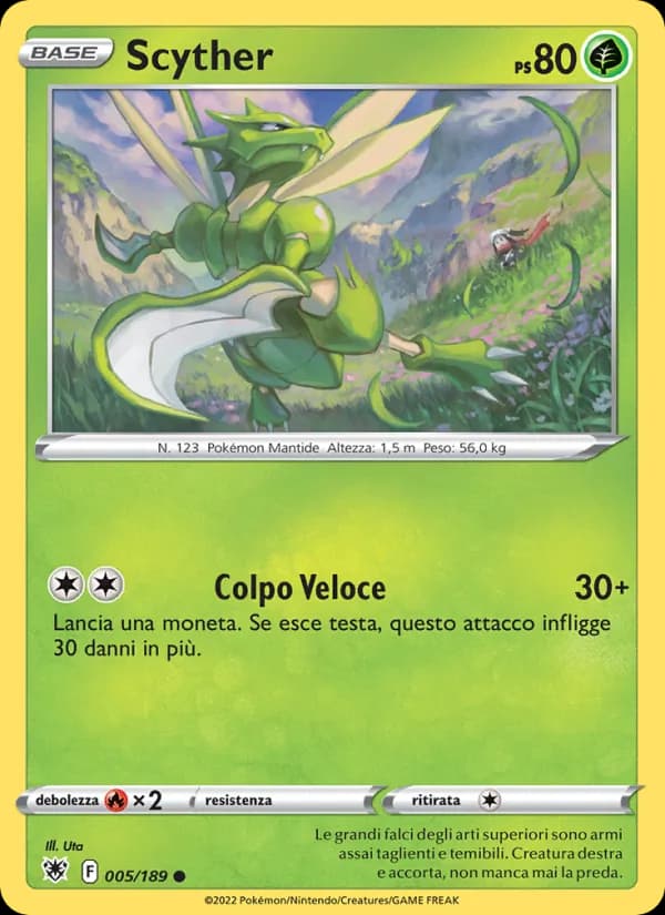 Scyther card in Italian