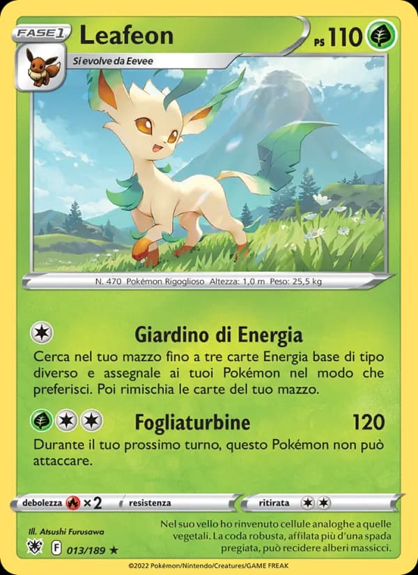 Leafeon card in Italian